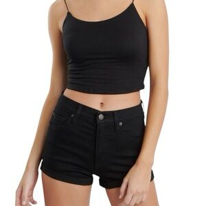 Garage Black Retro High Waist Denim Shorts